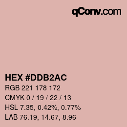 Color code: HEX #DDB2AC | qconv.com