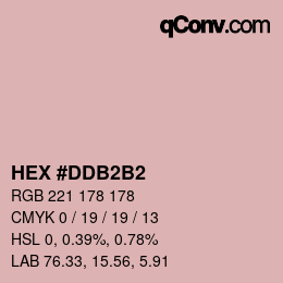颜色代码: HEX #DDB2B2 | qconv.com