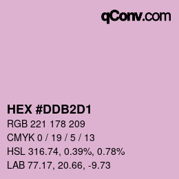 颜色代码: HEX #DDB2D1 | qconv.com