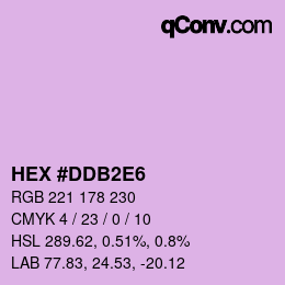颜色代码: HEX #DDB2E6 | qconv.com