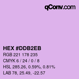 Color code: HEX #DDB2EB | qconv.com
