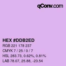 颜色代码: HEX #DDB2ED | qconv.com