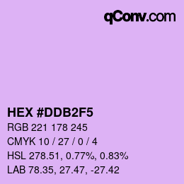 Color code: HEX #DDB2F5 | qconv.com