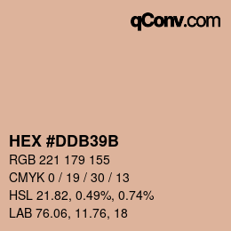 Color code: HEX #DDB39B | qconv.com
