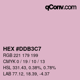 Color code: HEX #DDB3C7 | qconv.com