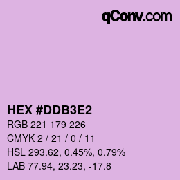 カラーコード: HEX #DDB3E2 | qconv.com