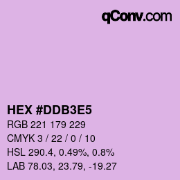 颜色代码: HEX #DDB3E5 | qconv.com