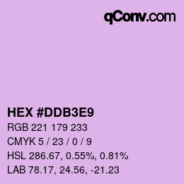 Farbcode: HEX #DDB3E9 | qconv.com