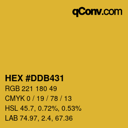 カラーコード: HEX #DDB431 | qconv.com