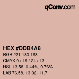 Color code: HEX #DDB4A8 | qconv.com