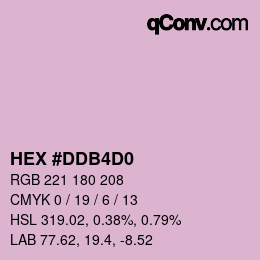 カラーコード: HEX #DDB4D0 | qconv.com