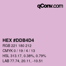 Color code: HEX #DDB4D4 | qconv.com