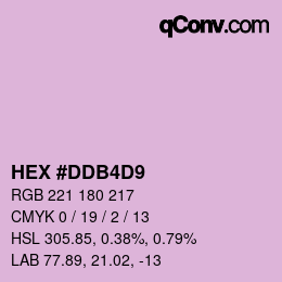 カラーコード: HEX #DDB4D9 | qconv.com