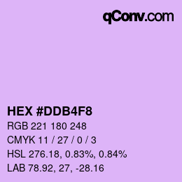 Color code: HEX #DDB4F8 | qconv.com