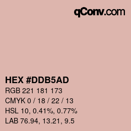 颜色代码: HEX #DDB5AD | qconv.com