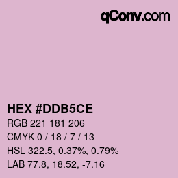 Color code: HEX #DDB5CE | qconv.com