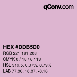 Color code: HEX #DDB5D0 | qconv.com