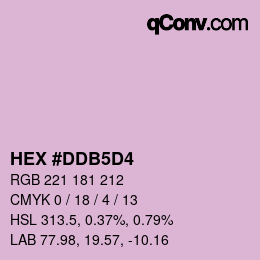 カラーコード: HEX #DDB5D4 | qconv.com