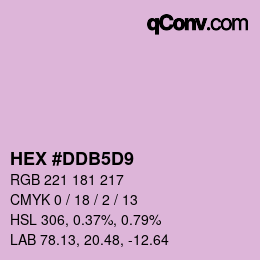 Color code: HEX #DDB5D9 | qconv.com