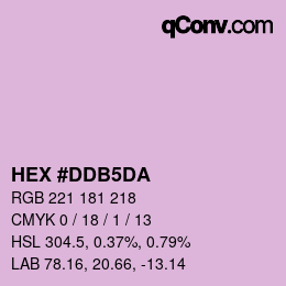 Color code: HEX #DDB5DA | qconv.com