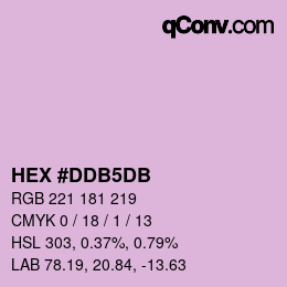 カラーコード: HEX #DDB5DB | qconv.com