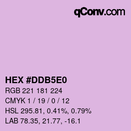 Color code: HEX #DDB5E0 | qconv.com