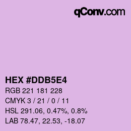 カラーコード: HEX #DDB5E4 | qconv.com