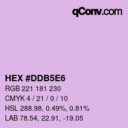 Farbcode: HEX #DDB5E6 | qconv.com