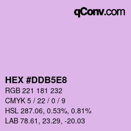 Color code: HEX #DDB5E8 | qconv.com