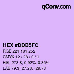 Código de color: HEX #DDB5FC | qconv.com