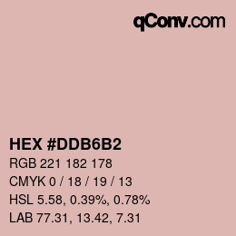 颜色代码: HEX #DDB6B2 | qconv.com