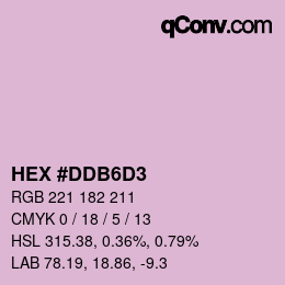 Color code: HEX #DDB6D3 | qconv.com