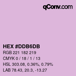 カラーコード: HEX #DDB6DB | qconv.com