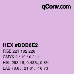 颜色代码: HEX #DDB6E2 | qconv.com