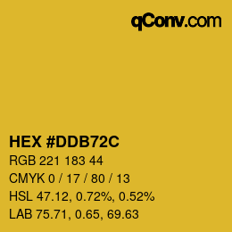 Color code: HEX #DDB72C | qconv.com