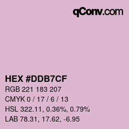 Color code: HEX #DDB7CF | qconv.com