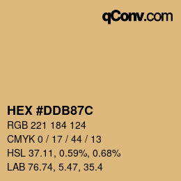 Color code: HEX #DDB87C | qconv.com