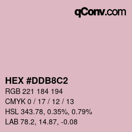 颜色代码: HEX #DDB8C2 | qconv.com