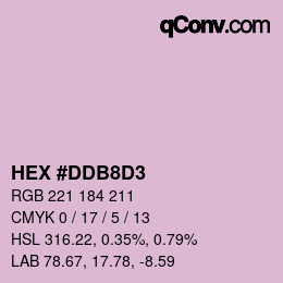 カラーコード: HEX #DDB8D3 | qconv.com