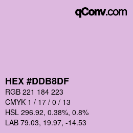 カラーコード: HEX #DDB8DF | qconv.com