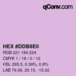 颜色代码: HEX #DDB8E0 | qconv.com