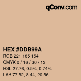 カラーコード: HEX #DDB99A | qconv.com