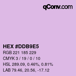 颜色代码: HEX #DDB9E5 | qconv.com