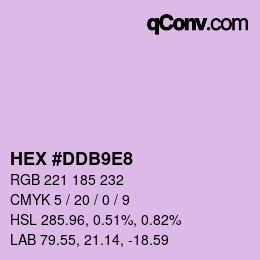 カラーコード: HEX #DDB9E8 | qconv.com