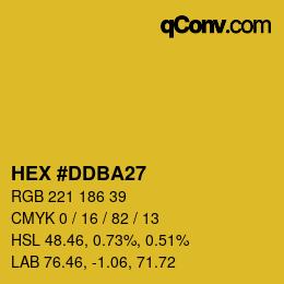 カラーコード: HEX #DDBA27 | qconv.com