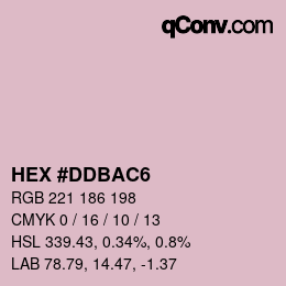 Color code: HEX #DDBAC6 | qconv.com