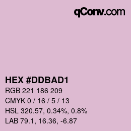 カラーコード: HEX #DDBAD1 | qconv.com