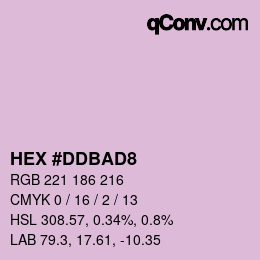 Color code: HEX #DDBAD8 | qconv.com