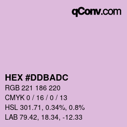 カラーコード: HEX #DDBADC | qconv.com
