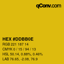 Color code: HEX #DDBB0E | qconv.com